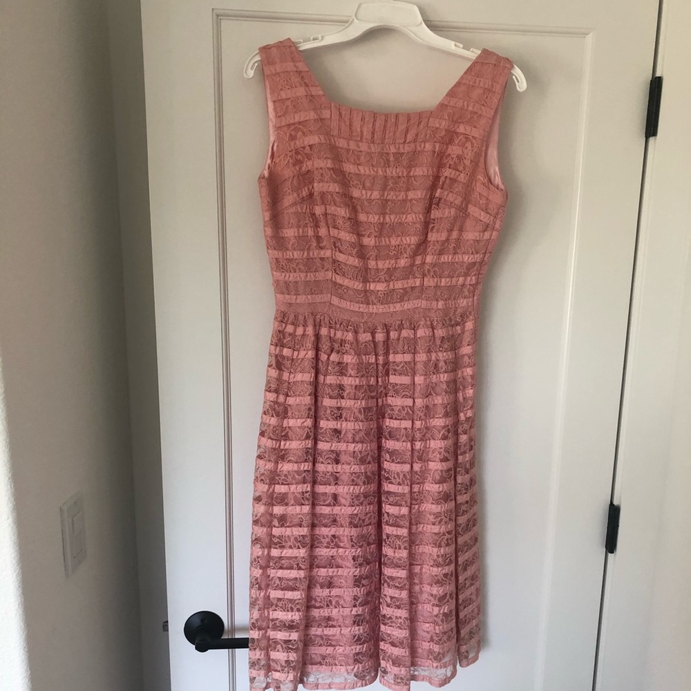 1950s Pink Lace Dress